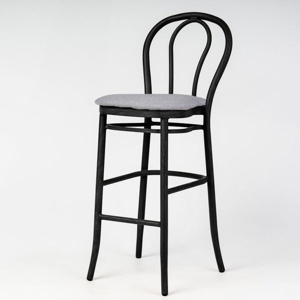 Aluminium Bentwood Stackable Bar Stool - Black