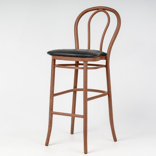 Aluminium Bentwood Stackable Bar Stool - Gold Walnut