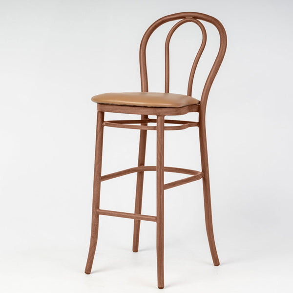 Aluminium Bentwood Stackable Bar Stool - Gold Walnut