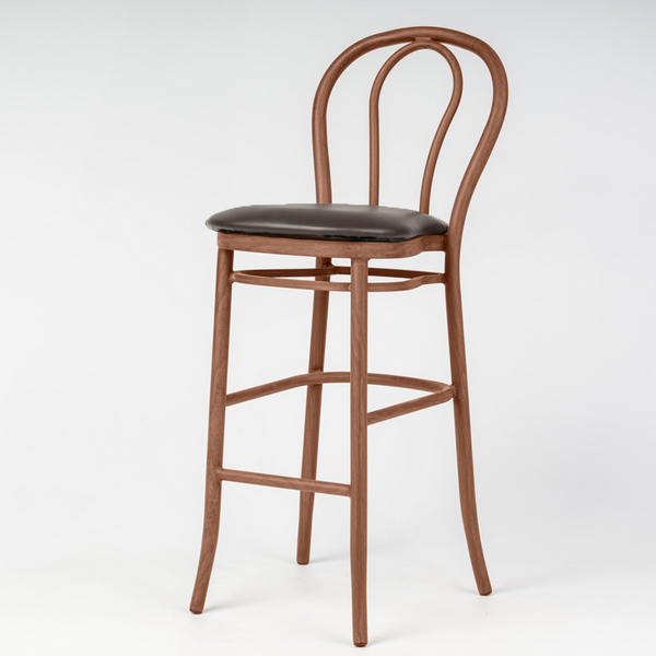 Aluminium Bentwood Stackable Bar Stool - Gold Walnut