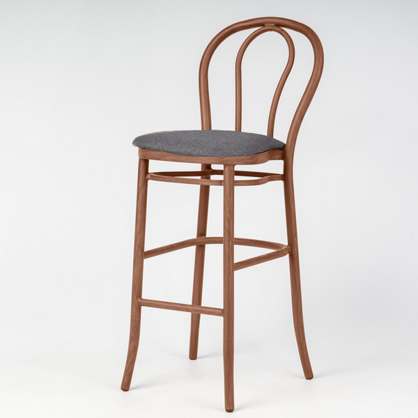Aluminium Bentwood Stackable Bar Stool - Gold Walnut