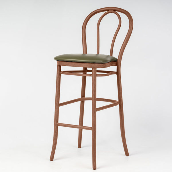 Aluminium Bentwood Stackable Bar Stool - Gold Walnut
