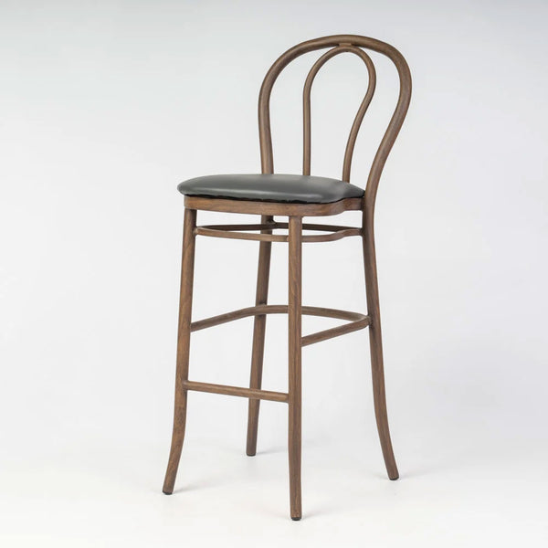 Aluminium Bentwood Stackable Bar Stool - Montana Walnut