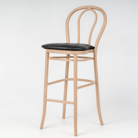 Aluminium Bentwood Stackable Bar Stool - Natural Beech