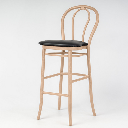 Aluminium Bentwood Stackable Bar Stool - Natural Beech
