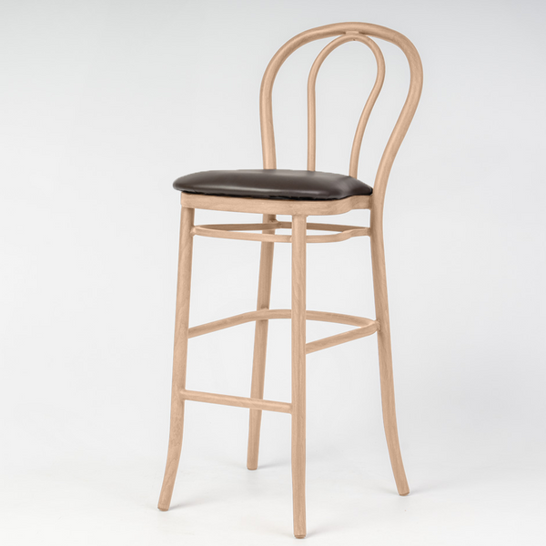 Aluminium Bentwood Stackable Bar Stool - Natural Beech