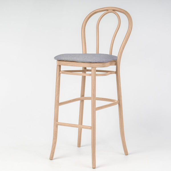Aluminium Bentwood Stackable Bar Stool - Natural Beech