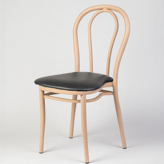 Aluminium Bentwood Stackable Bistro Chair - Beech Frame