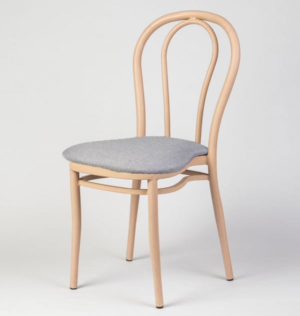 Aluminium Bentwood Stackable Bistro Chair - Beech Frame