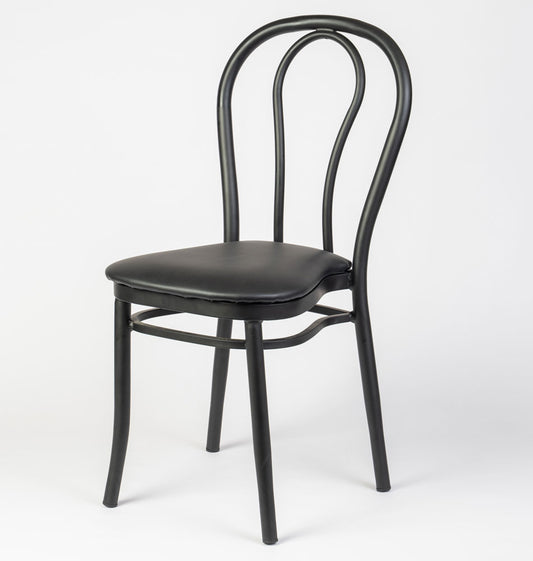 Aluminium Bentwood Stackable Bistro Chair - Black Frame