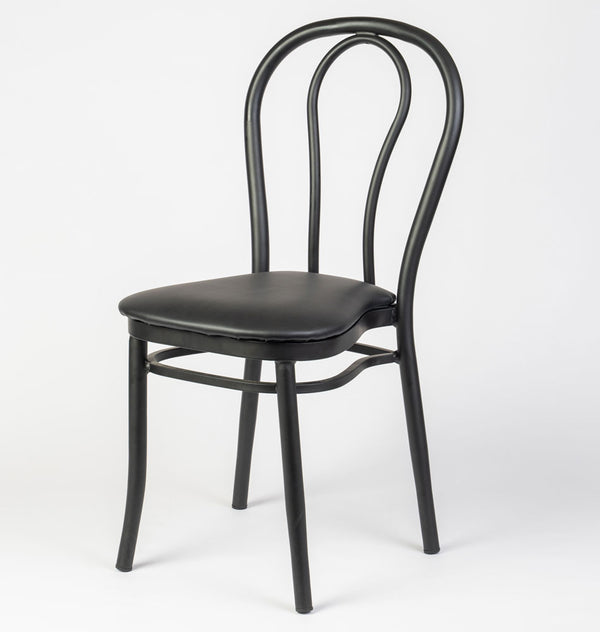Aluminium Bentwood Stackable Bistro Chair - Black Frame