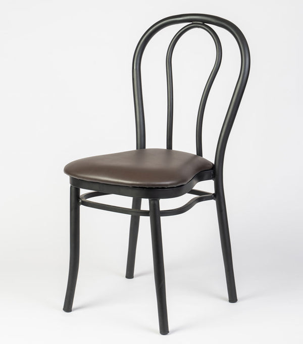 Aluminium Bentwood Stackable Bistro Chair - Black Frame