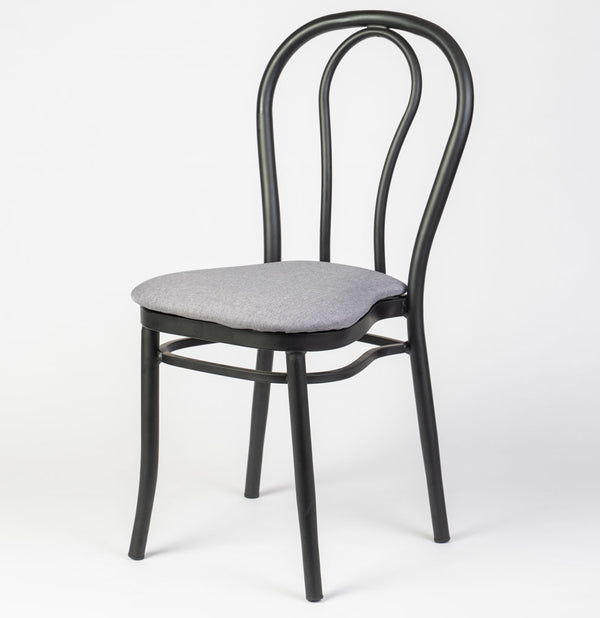 Aluminium Bentwood Stackable Bistro Chair - Black Frame