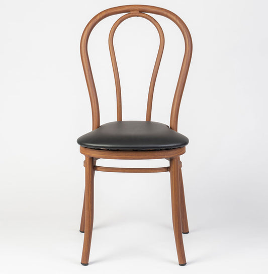 Aluminium Bentwood Stackable Bistro Chair - Golden Walnut Frame