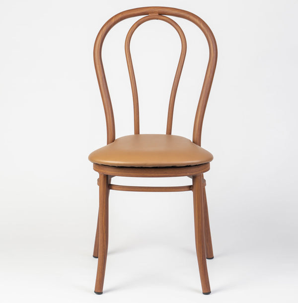 Aluminium Bentwood Stackable Bistro Chair - Golden Walnut Frame