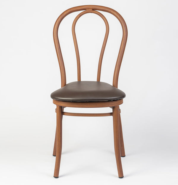Aluminium Bentwood Stackable Bistro Chair - Golden Walnut Frame