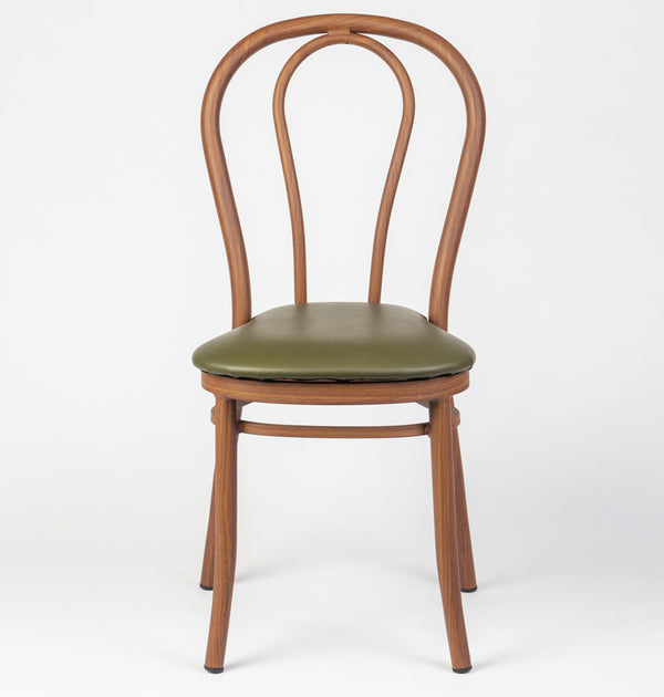Aluminium Bentwood Stackable Bistro Chair - Golden Walnut Frame