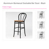 Aluminium Bentwood Stackable Bar Stool - Black