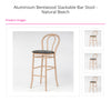 Aluminium Bentwood Stackable Bar Stool - Natural Beech