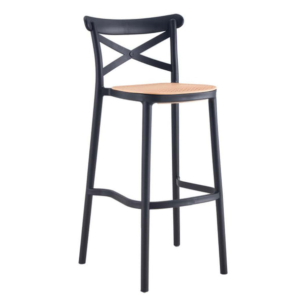 Apex Outdoor Resin Cross Back Bar Stool