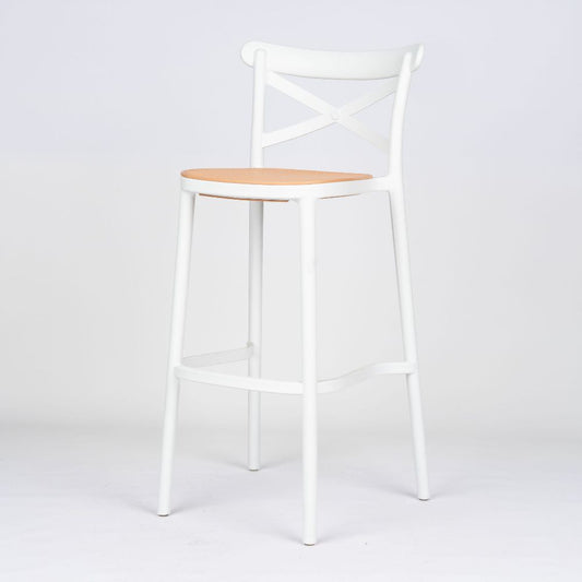 Apex Outdoor Resin Cross Back Bar Stool