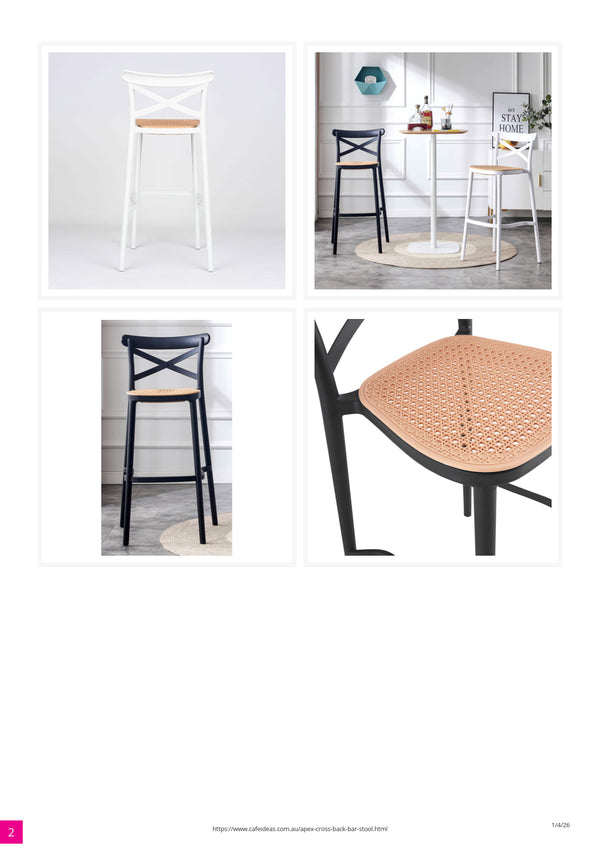 Apex Outdoor Resin Cross Back Bar Stool