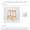 Arlo Timber Bar Stool with Rope Seat 65cm