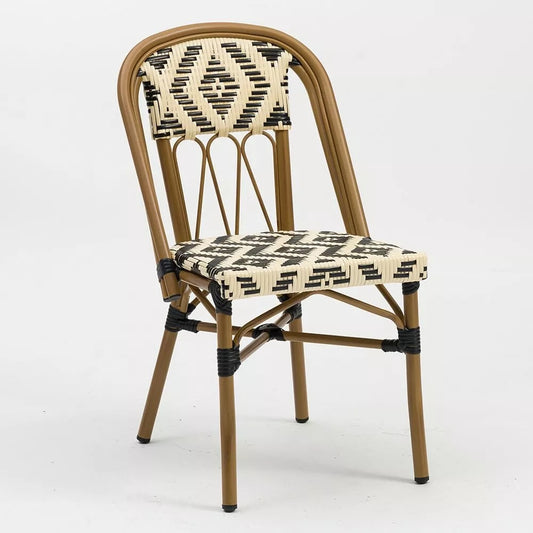 Astra Bistrot Chair - Black & Cream Weave
