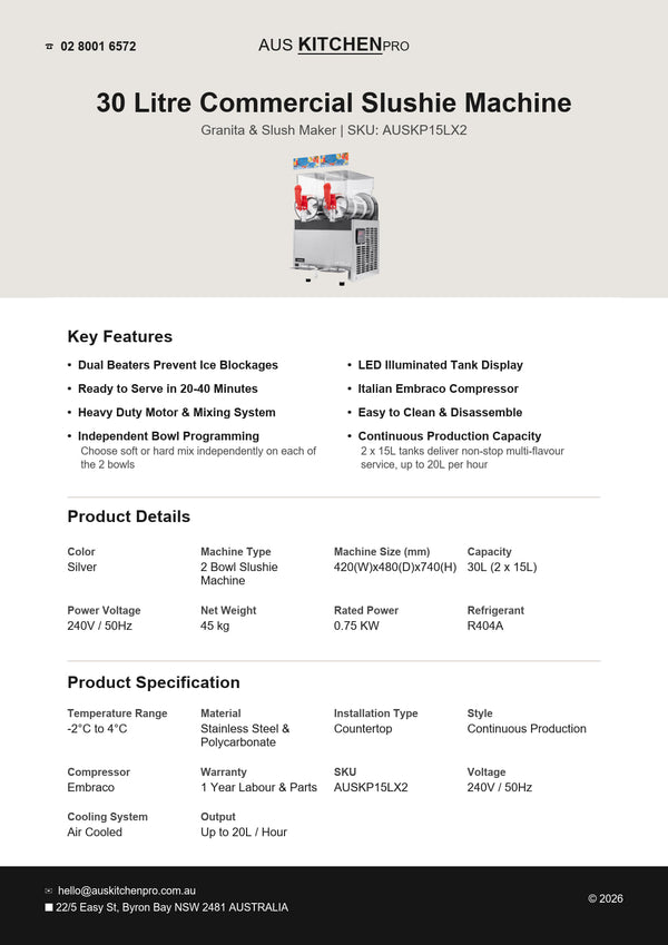 Aus Kitchen Pro AUSKPPMB30L - 30L Planetary Mixer