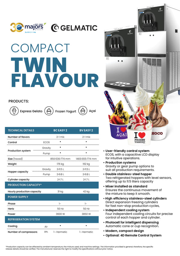 Gelmatic BC Easy 2 Gravity - Gelato/Soft Serve/Acai Machine