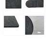 Black Aluminium Edge HPL Laminate Tabletop in Smokestone Complete Table with Round 450 Black Table Base
