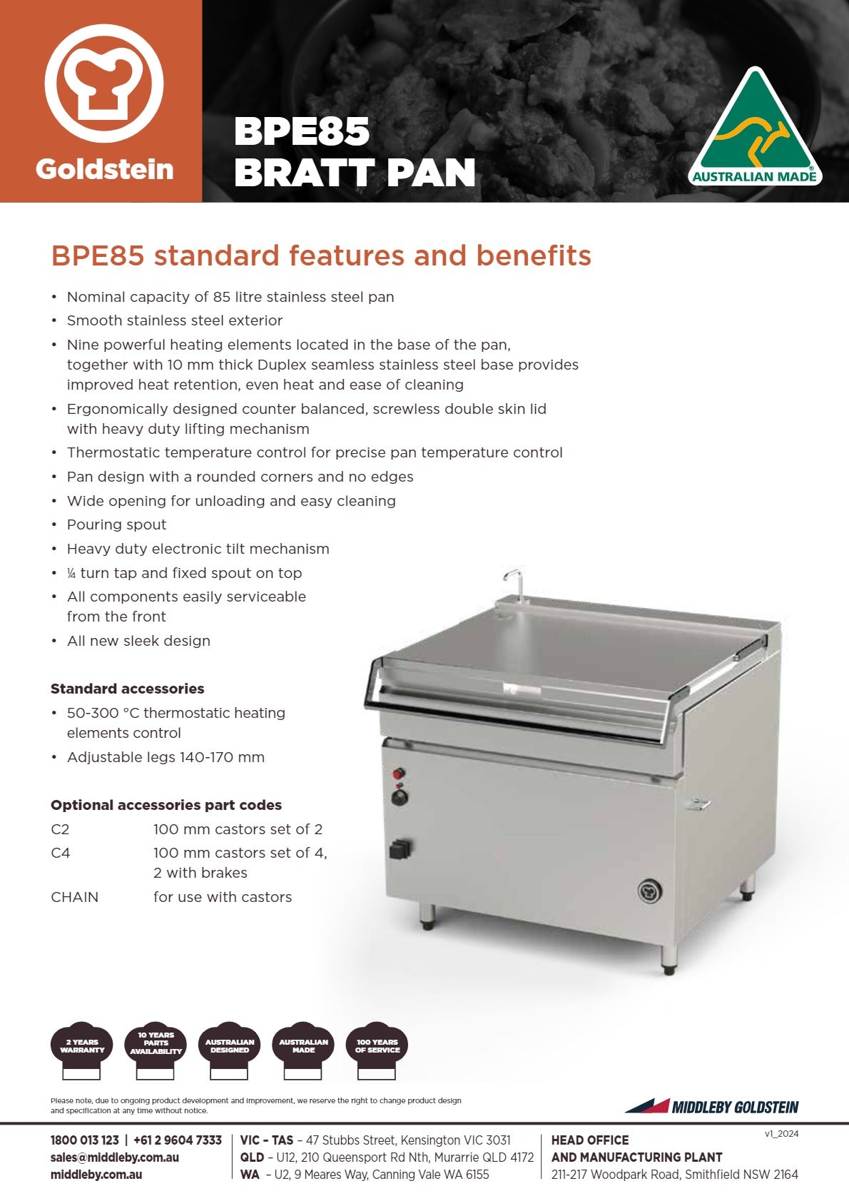 Goldstein BPE85 - Bratt Pan