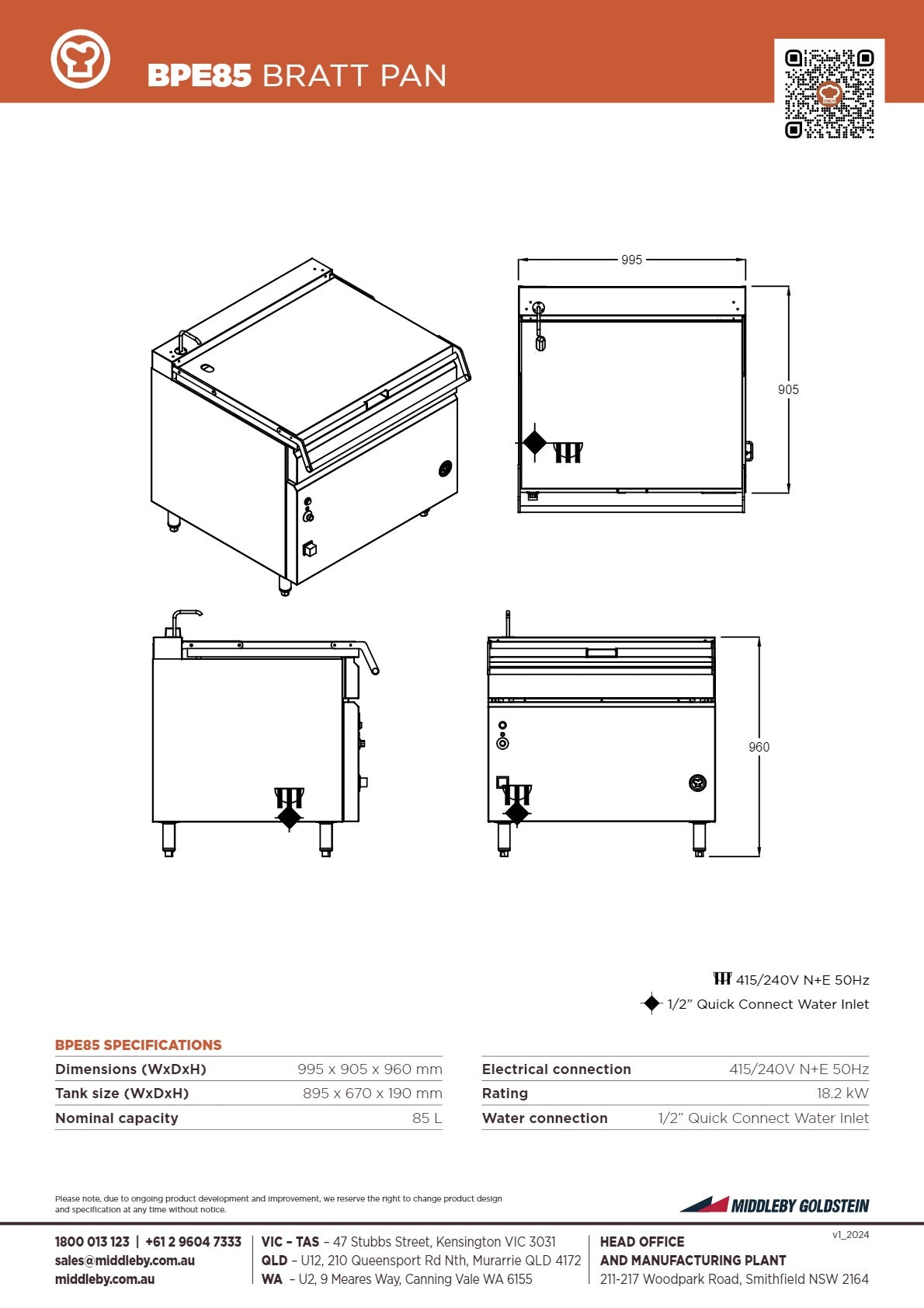 Goldstein BPE85 - Bratt Pan