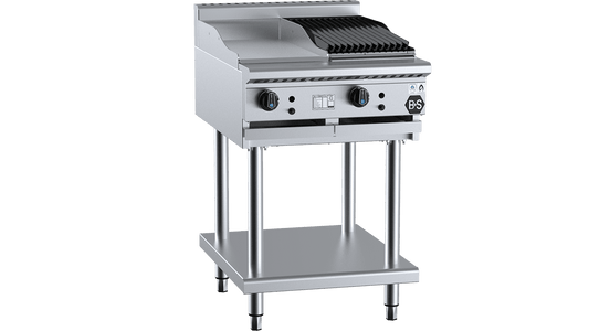 B+S Black BT-GRP3-CBR3 - Combination Griddle & Char Grill