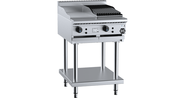 B+S Black BT-GRP3-CBR3 - Combination Griddle & Char Grill
