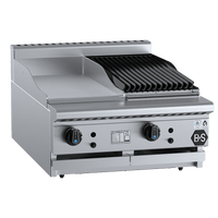 B+S Black BT-GRP3-CBR3BM - Combination Griddle & Char Grill