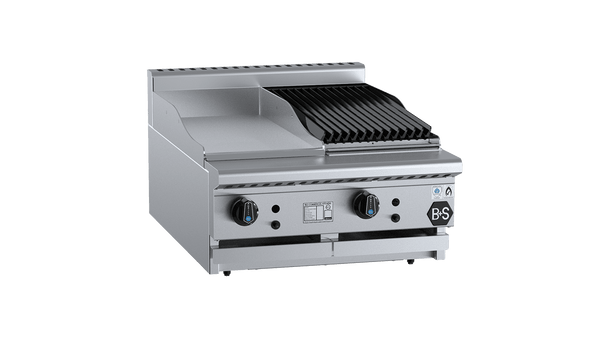 B+S Black BT-GRP3-CBR3BM - Combination Griddle & Char Grill