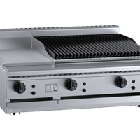 B+S Black BT-GRP3-CBR6BM - Combination Griddle & Char Grill
