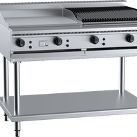 B+S Black BT-GRP6-CBR6 - Combination Griddle & Char Grill