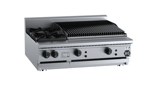 B+S Black BT-SB2-CBR6BM - Combination Cook Top & Char Grill
