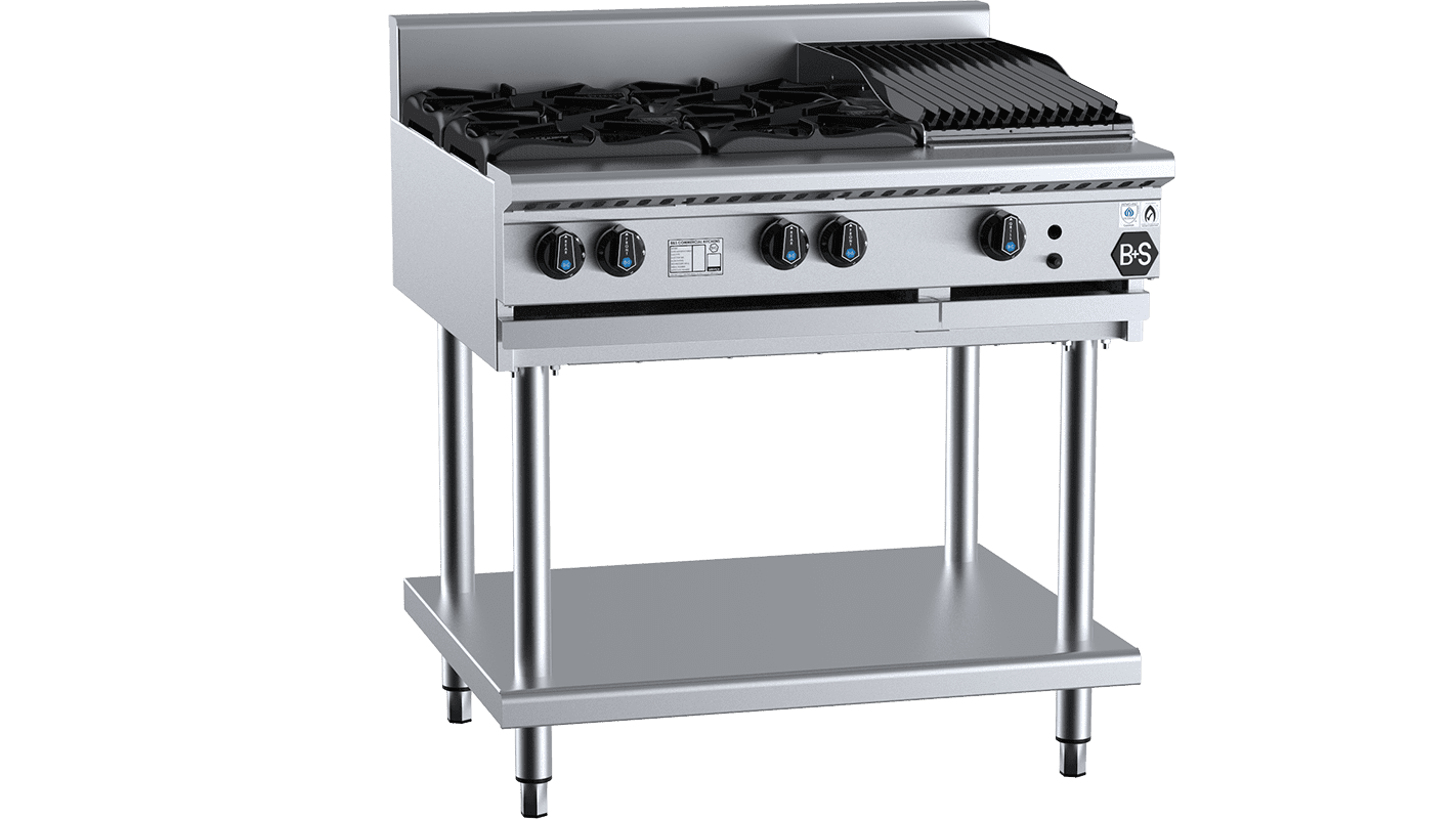 B+S Black BT-SB4-CBR3 - Combination Cook Top & Char Grill