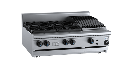 B+S Black BT-SB4-CBR3BM - Combination Cook Top & Char Grill