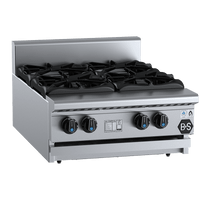 B+S Black BT-SB4BM - Bench Mounted Four Burner Boiling Top