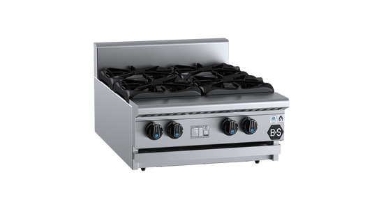 B+S Black BT-SB4BM - Bench Mounted Four Burner Boiling Top
