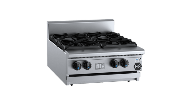 B+S Black BT-SB4BM - Bench Mounted Four Burner Boiling Top
