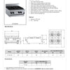 B+S Black BT-SB4BM - Bench Mounted Four Burner Boiling Top
