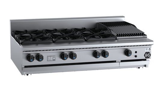 B+S Black BT-SB6-CBR3BM - Combination Cook Top & Char Grill