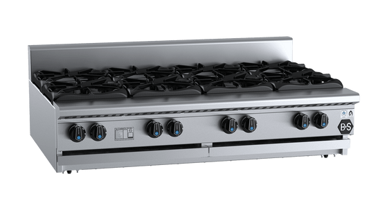 B+S Black BT-SB8BM - Bench Mounted Eight Burner Boiling Top