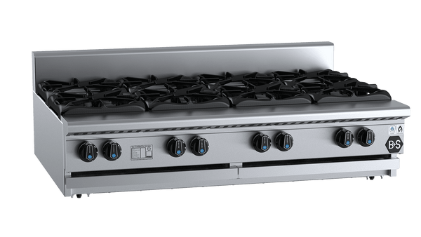 B+S Black BT-SB8BM - Bench Mounted Eight Burner Boiling Top