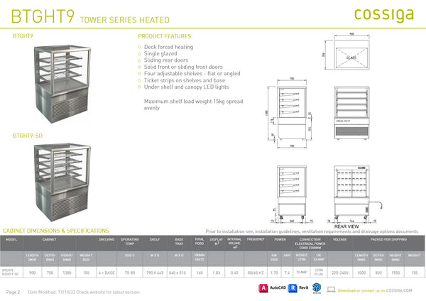 Cossiga BTGHT9-SD - Hot Food Display